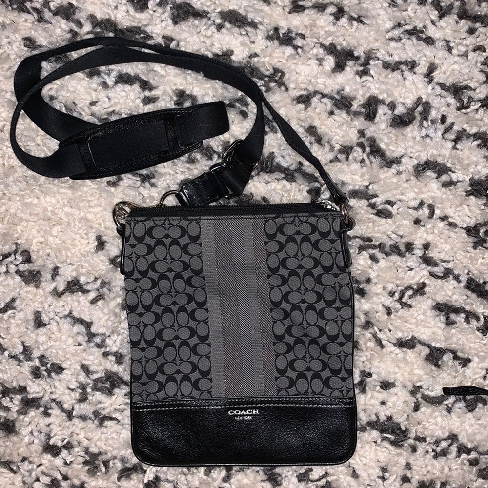 Black & Gray Coach Small Crossbody
